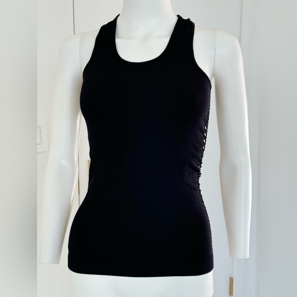 Race Back tank top scoop neck  Black . fits small to medium Black grid back